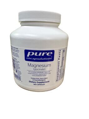Pure Encapsulations Magnesium Glycinate 120 Mg, 180 Capsules EXP 01/29